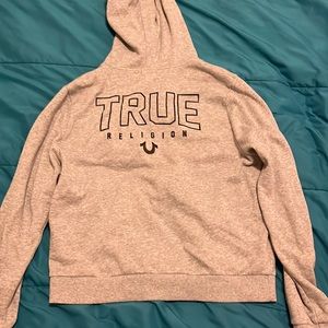 Grey large zip up true religion jacket
